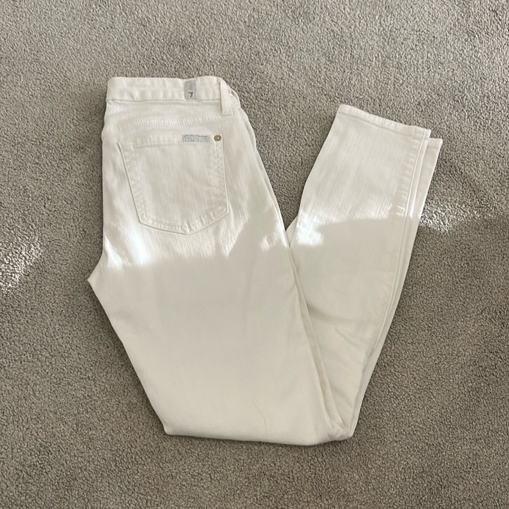 Seven white distressed jeans